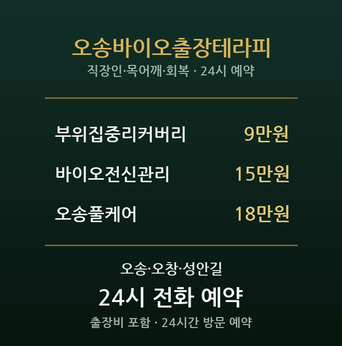 오송 출장마사지 - 바이오단지 직장인 리커버리