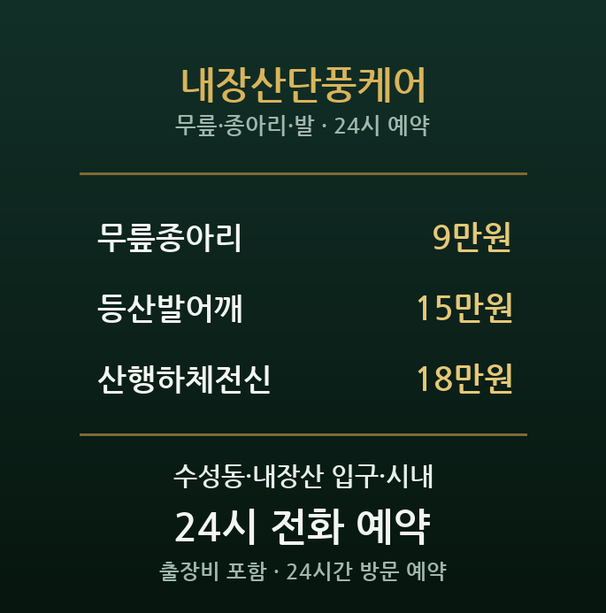 정읍 출장마사지 - 내장산 단풍 산행 케어