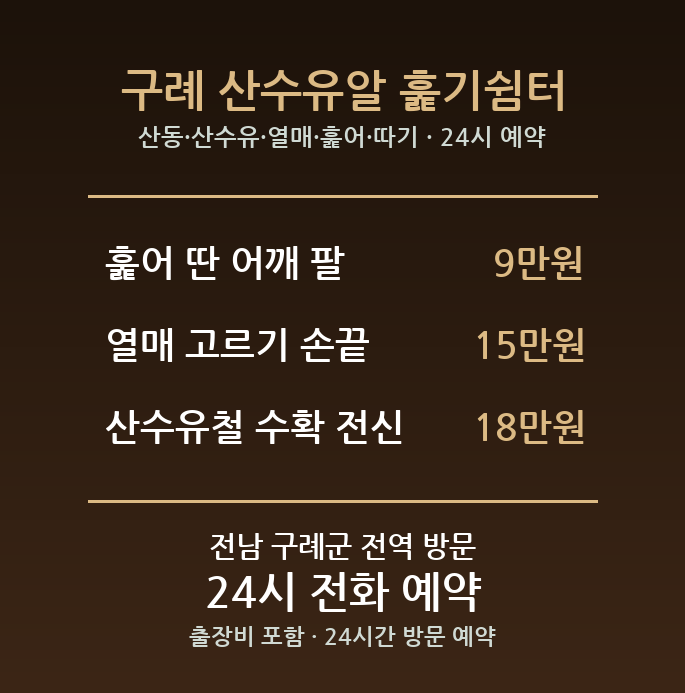 구례 출장마사지 - 산동 산수유 열매 훑어 따기 어깨 방문 홈케어