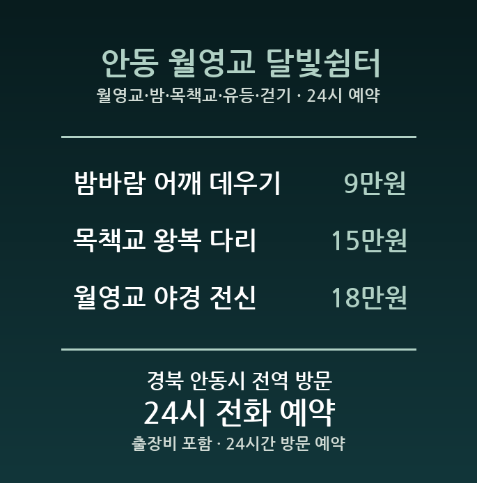 안동 출장마사지 - 월영교 밤 목책교 유등 걷기 방문 홈케어