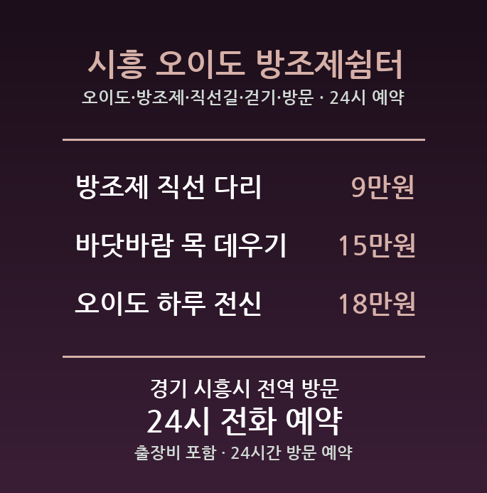 시흥 출장마사지 - 오이도 방조제 직선길 걷기 방문 홈케어