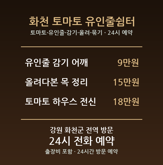 화천 출장마사지 - 토마토 유인줄 감기 올려 묶기 어깨 방문 홈케어