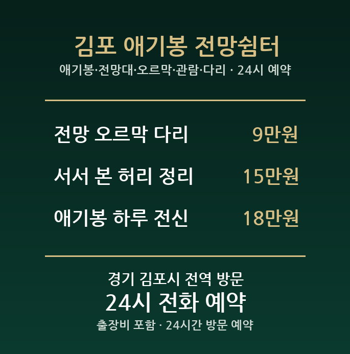 김포 출장마사지 - 애기봉 전망대 오르막 관람 다리 방문 홈케어