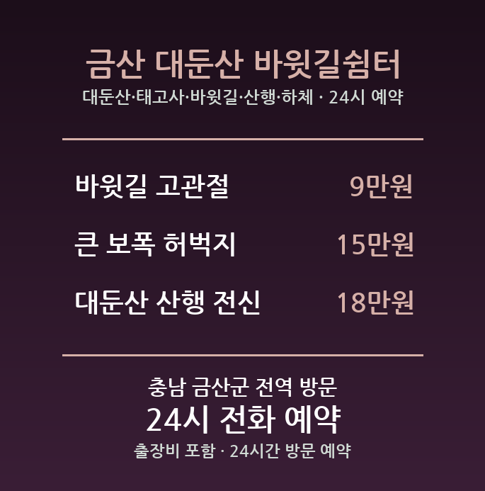 금산 출장마사지 - 대둔산 태고사 바윗길 산행 하체 방문 홈케어