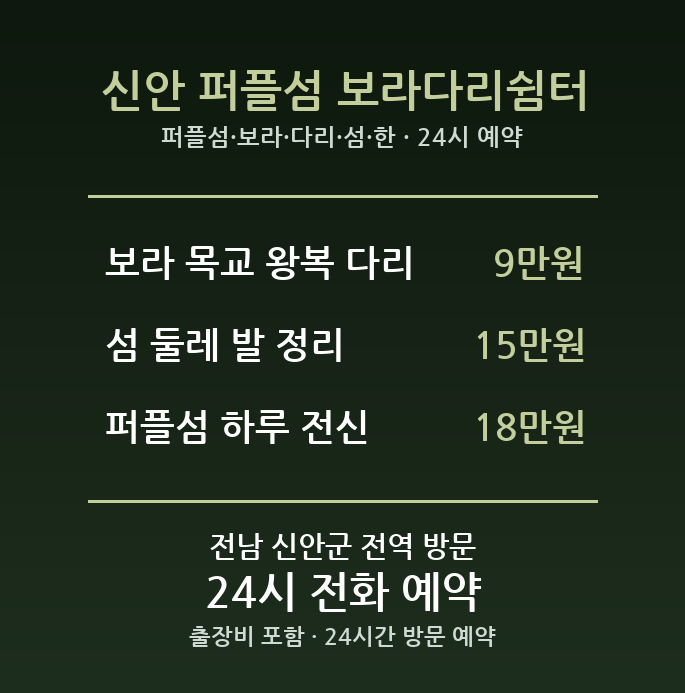 신안 출장마사지 - 퍼플섬 보라 다리 섬 한 바퀴 방문 홈케어