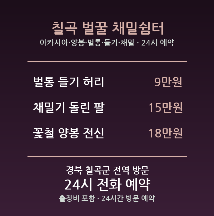 칠곡 출장마사지 - 아카시아 양봉 벌통 들기 채밀 방문 홈케어